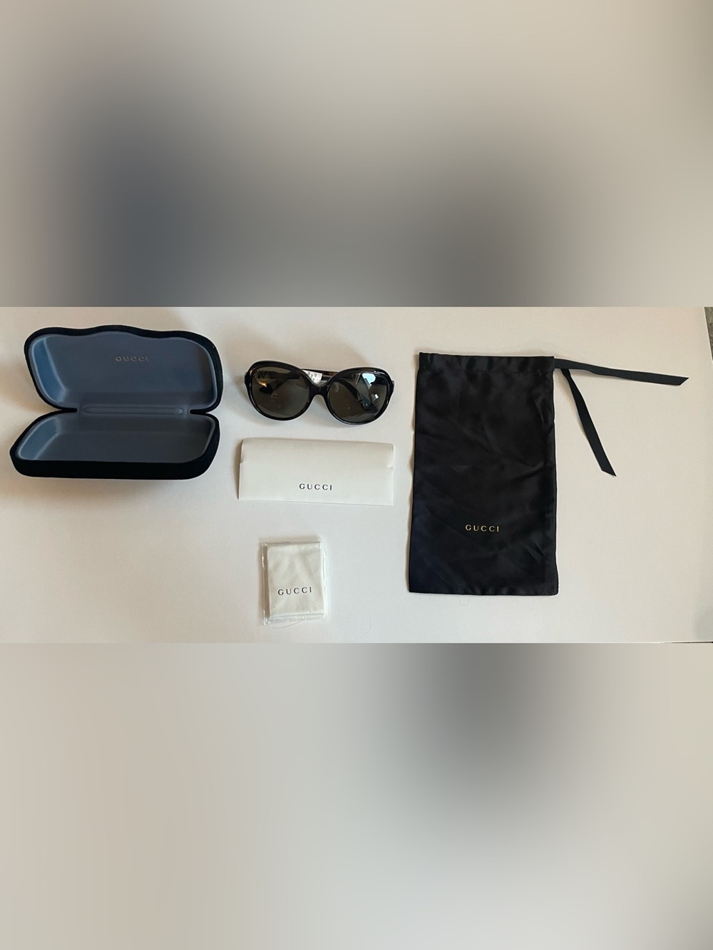 Gucci Oversized Oval Women's Sunglasses Dark Toirtoiseshell - Picture 6 of 6